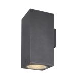 SLV Enola Up/Down Applique Murale Aluminium Gris Carré 55W 6000lm - 930-940 CCT | Extérieur - IP65 - Meilleur Rendu Des Couleurs