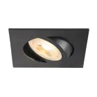 SLV New Tria 68 Spot Aluminium Noir Carré | Diamètre 68mm - Convient pour 1x GU10 